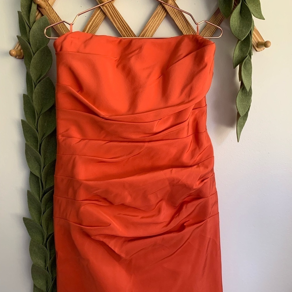 Roland Nivelais Orange Silk Dress - Picture 3 of 8